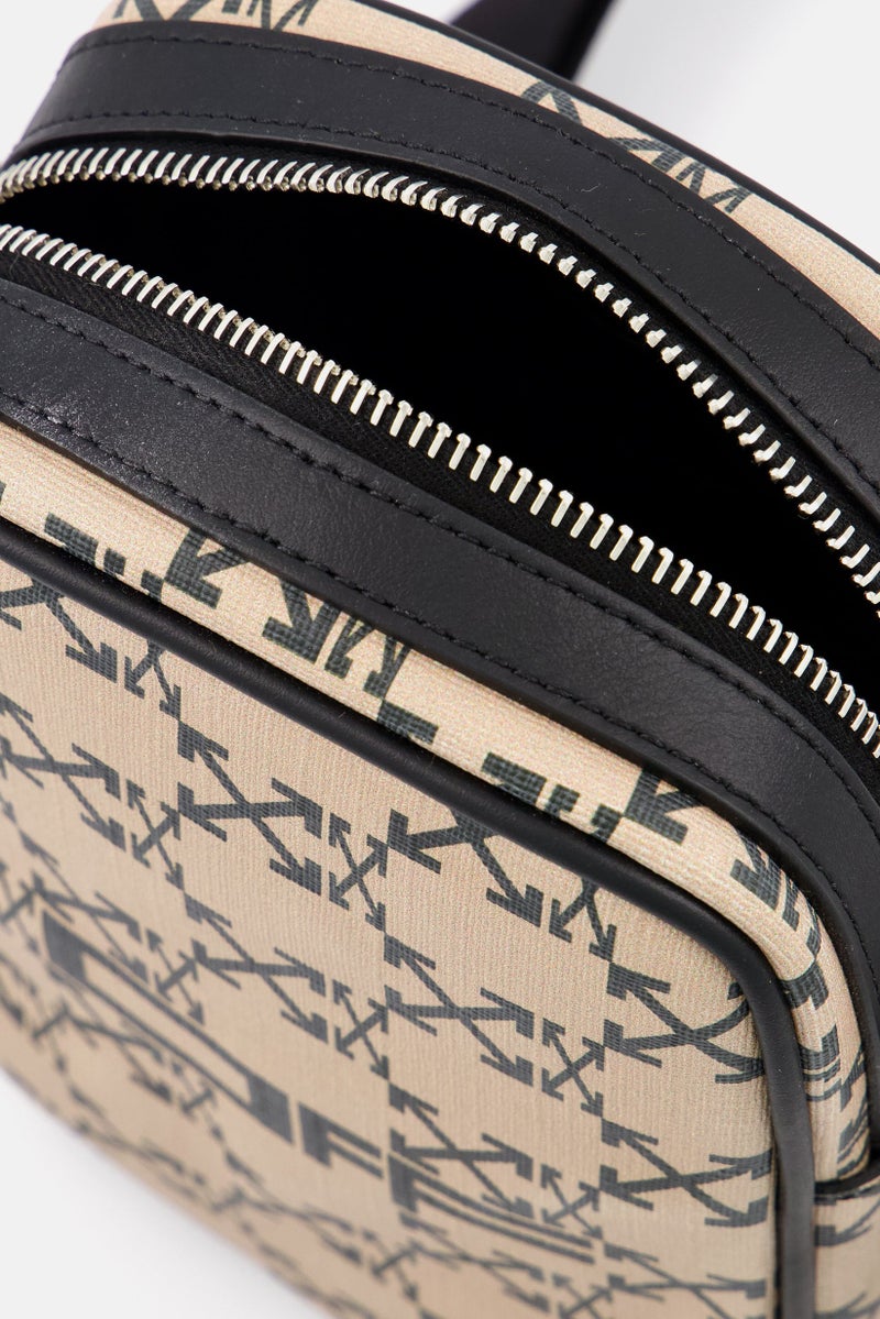 OFF-WHITE حقيبة كتف مونوغرام للرجال 16 سم ارتفاع × 9 سم عرض × 5 سم عمق، بني - Image 3