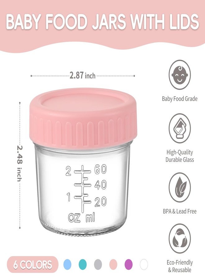 DEHOV 6-Piece Glass Baby Food Containers with Lids,4 OZ Small Glass Freezer Safe Baby Food Storage Jars,Leak Proof Baby Food Grade Puree Containers - Image 2