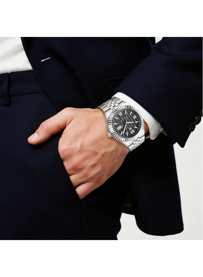 Sapphero  SAPPHERO Mens Watches Men’s Quartz Analog Watch Stainless Steel Bracelet with Date Window Luminous Designer 50M Water Resistant Luxury Watch for Business Work Sport Casual Dress Elegant Gifts for Men | Best Price UAE
