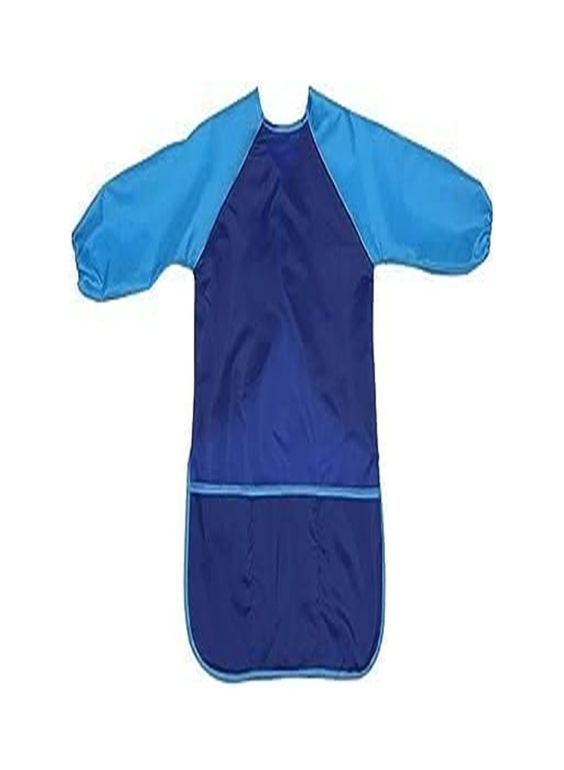 Keep Smiling Smart Long Sleeve Waterproof Paint Apron (Blue) - Image 3