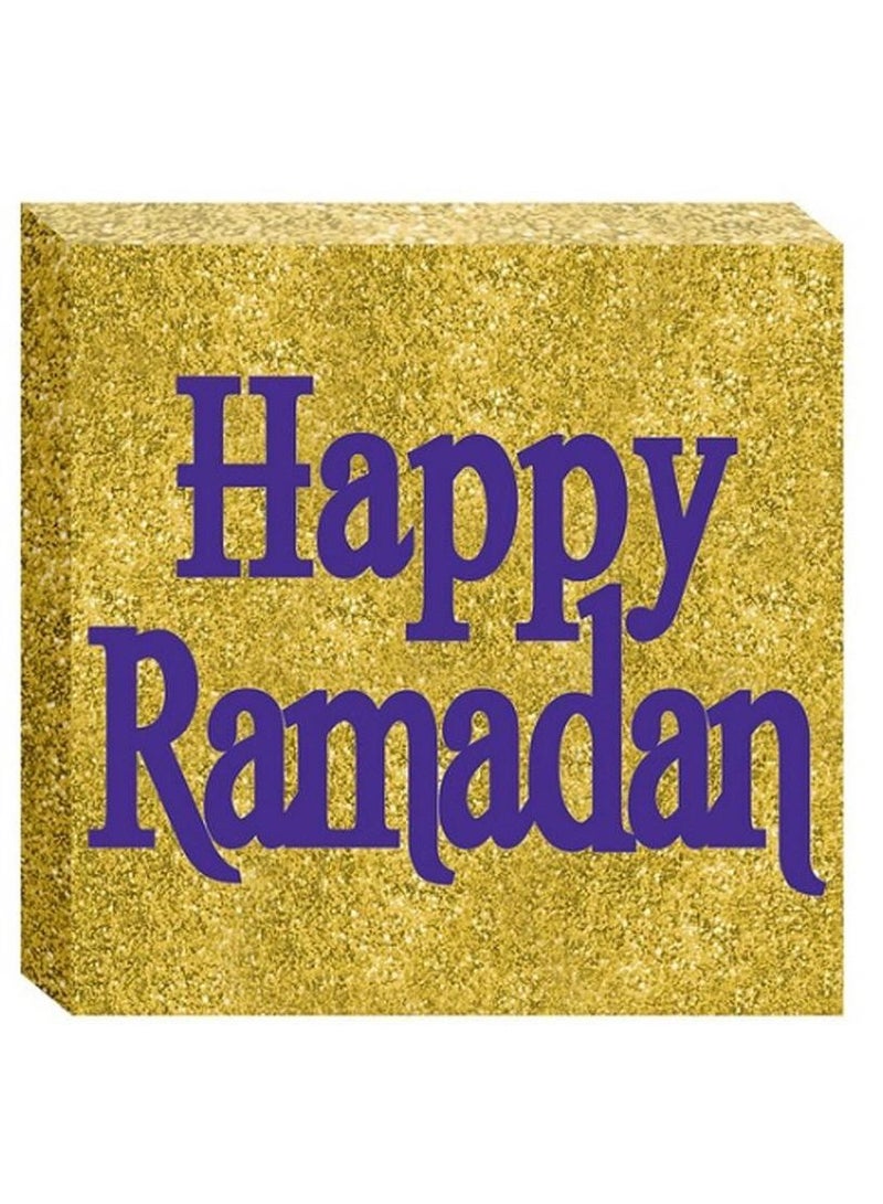 Amscan Eid Canvas Glitter Plaque, 1pc
