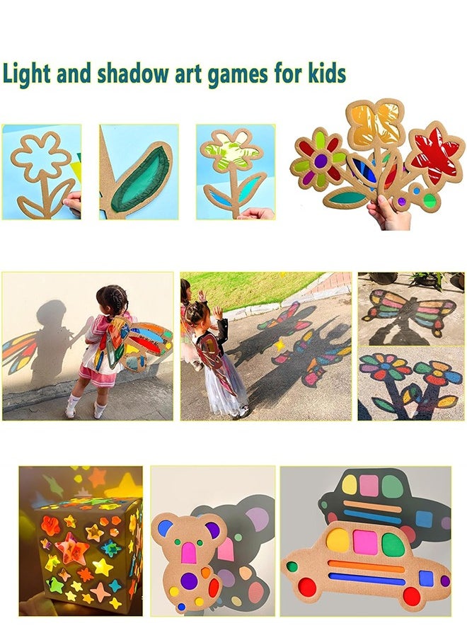 Lemon 160Pcs Cellophane Wrap, with 160 Pcs Metallic Twist Ties, 8 Multi-Colors Colored Cellophane, 7.5x7.5 Inch Transparent Colored Plastic Wrap, Colored Cellophane Wrap,  DIY Arts Crafts Decorations  - Image 5