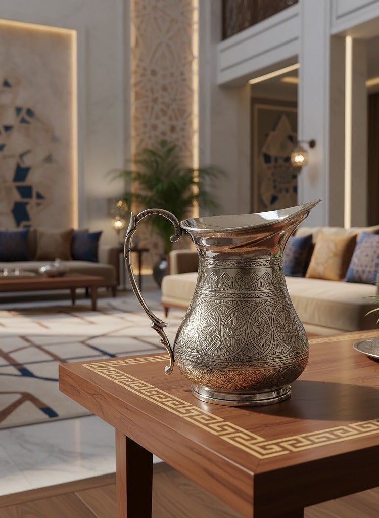 أوديسي إبريق ماء عربي فضة خالصة مصنوع يدويًا (DSC6611) - Image 2