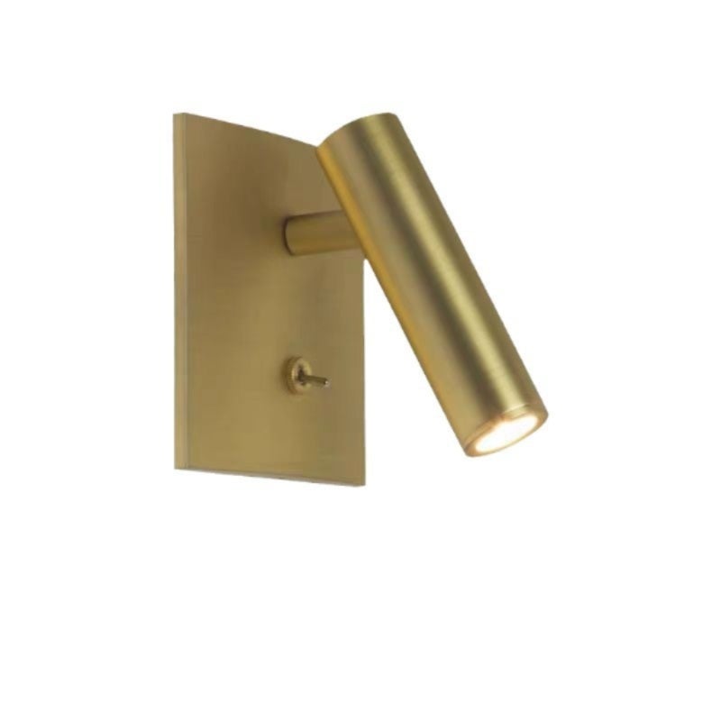 Bedside LED Light: Gold Rotatable Recessed Wall Lamp - Simple Space-Saving Design for Bedroom Hotel Guesthouse Homestay