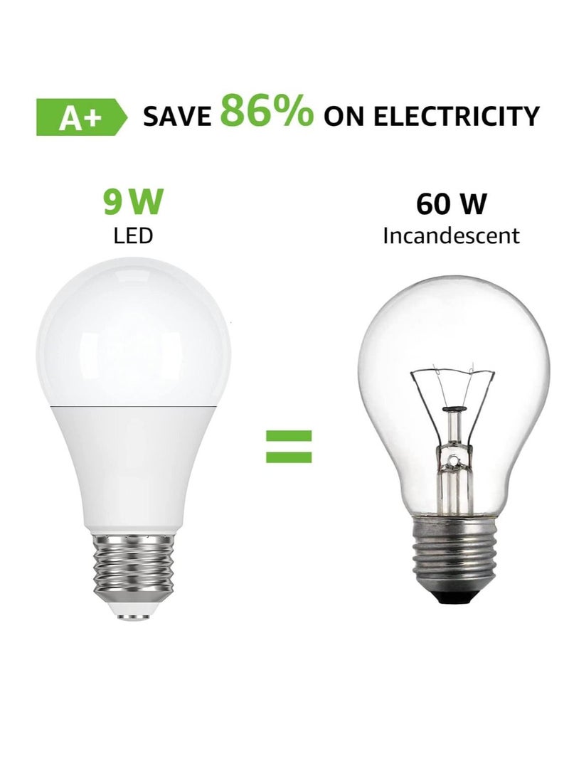 SYOSI LED Light Bulbs 60 Watt Equivalent, 9W Daylight White 3000K Non-Dimmable, A19 E27 Standard Medium Base, 25000 Hour Lifetime, 806 Lumen, Pack of 3, Warm White - Image 5