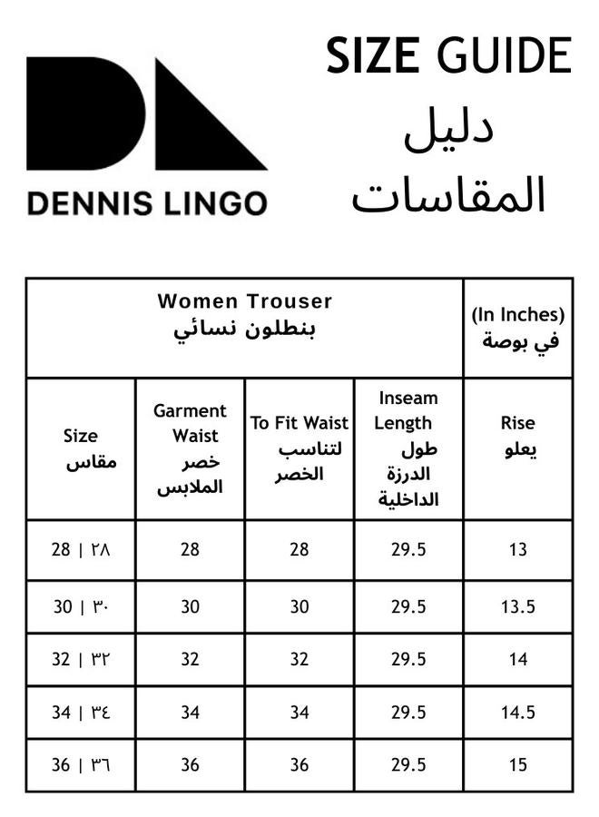 Dennis Lingo Women's Blue Cotton Blend Solid Pattern Full Length Casual Loose Fit Trouser - Image 4