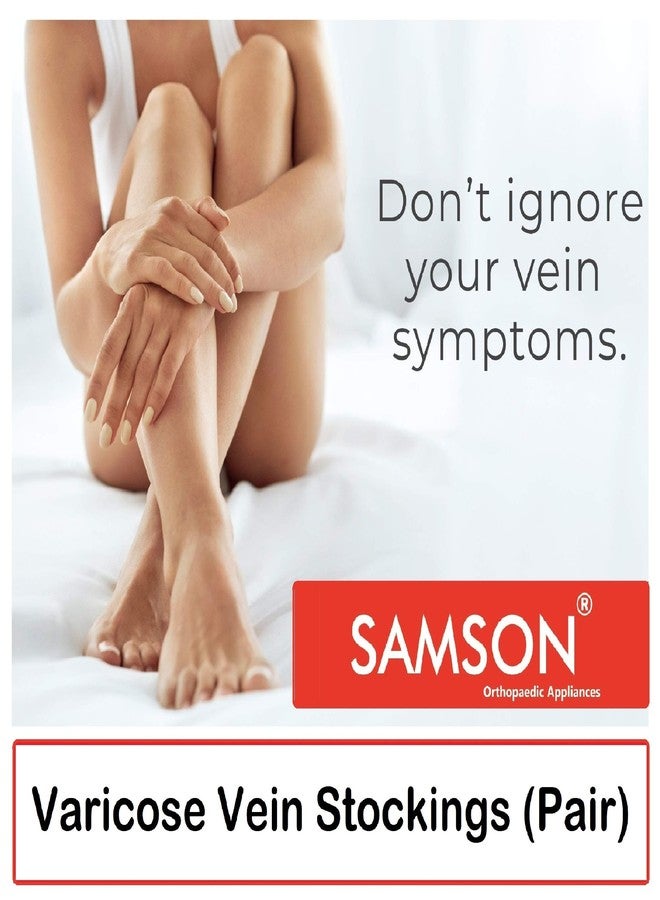 Duuous Samson Orthotics Classic Varicose Below Knee Vein Stockings for Blood Pools, Congestion, Spider Veins, DVT, Lymphedema, for Running, Sports, Fitness for Women and Men (Medium, Pair) - Image 2