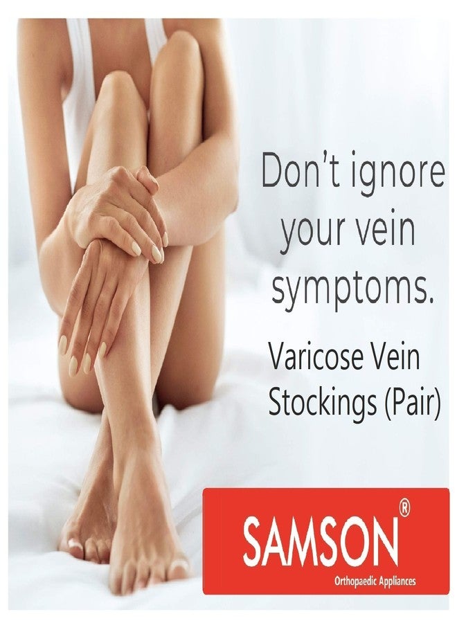 Duuous Samson Orthotics Classic Varicose Below Knee Vein Stockings for Blood Pools, Congestion, Spider Veins, DVT, Lymphedema, for Running, Sports, Fitness for Women and Men (Medium, Pair) - Image 1