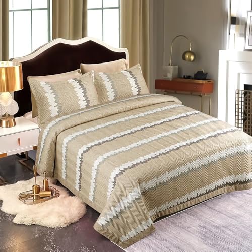Akshya Innovative Edge Super Soft Glace Cotton King Size Double Bed AC Comforter Duvet for All Seasons/Weathers with 2 Pillow Covers - Image 1