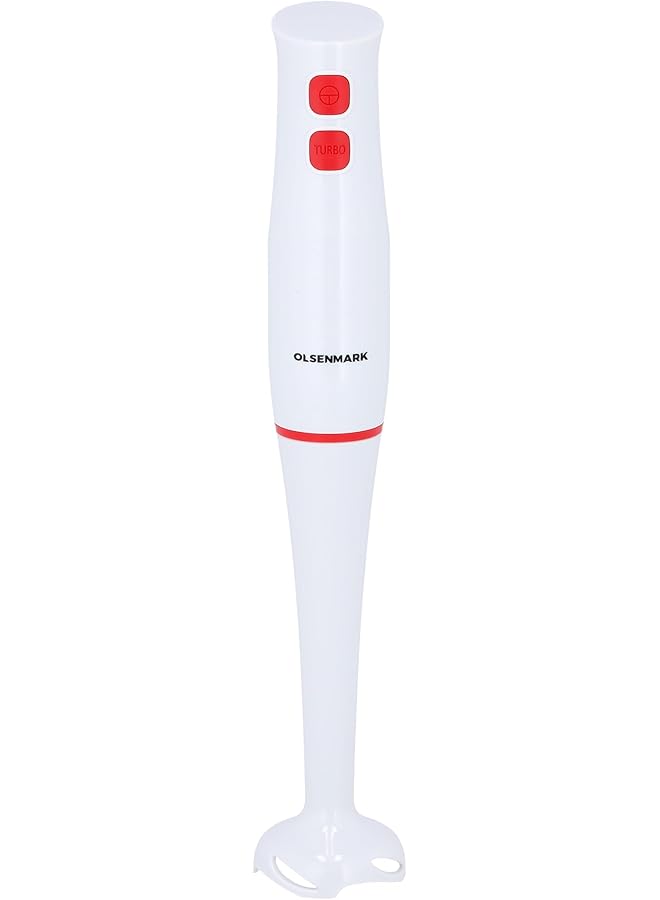 أولسنمارك خلاط يدوي بشفرة من الفولاذ المقاوم للصدأ، منخفض الضوضاء، OMHB2474، 200 واط، تحكم بسرعتين، مثالي للعصائر والمشروبات المهروسة والمزيد، قضيب خلط قابل للفصل بسهولة - Image 1