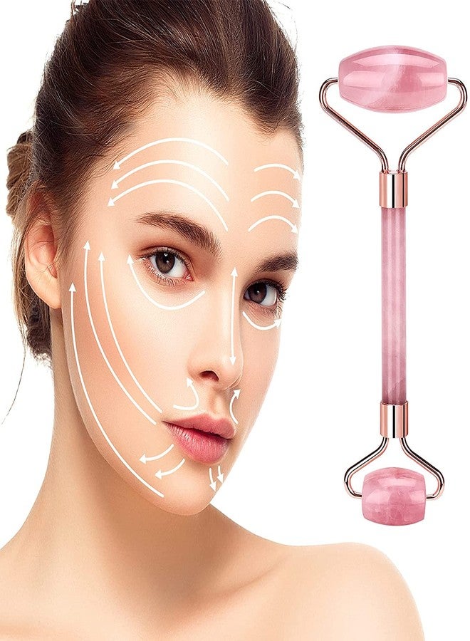Getmecraft Rose Quartz Face Roller and Gua Sha Set Jade Roller for Skin Care, Anti Ageing 100% Natural Rose Quartz Jade Stone - Image 4