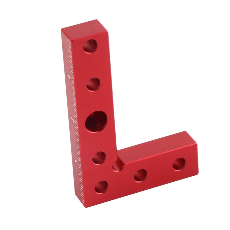 90 Degree Woodworking Positioning Tool with 2 Pins for Accurate Drilling Sturdy Anodised Red Aluminium Alloy - Image 3