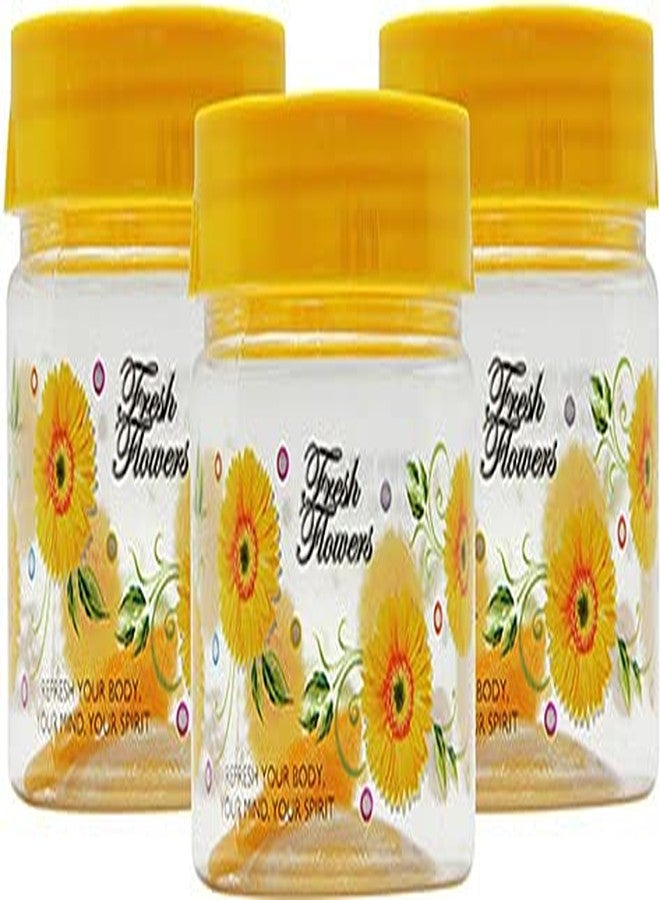 G-PET مجموعة حاويات بلاستيكية مطبوعة من مادة G-PET (3 حاويات سعة 250 مل) | أصفر - Image 1