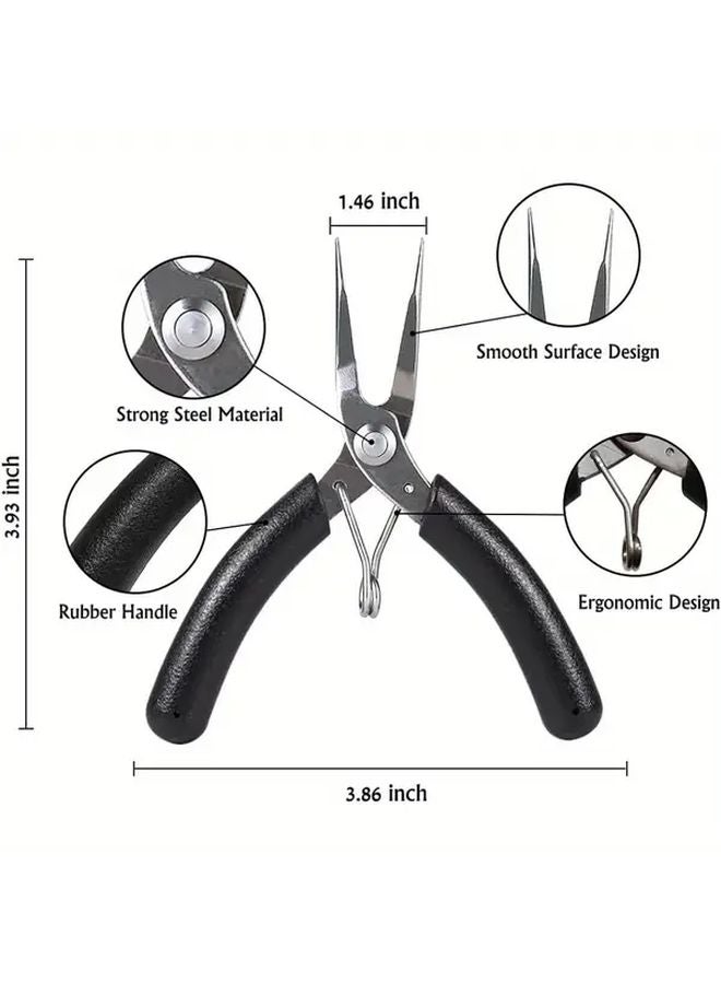 Variant 3D Metal Model Tools 2pcs Set Mini Flat Nose Pliers with Comfort Grip Handles - Image 4