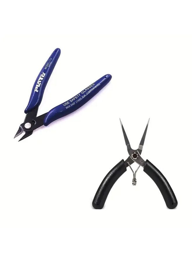 Variant 3D Metal Model Tools 2pcs Set Mini Flat Nose Pliers with Comfort Grip Handles - Image 2