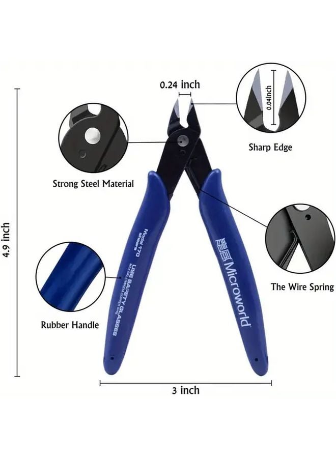 Variant 3D Metal Model Tools 2pcs Set Mini Flat Nose Pliers with Comfort Grip Handles - Image 3