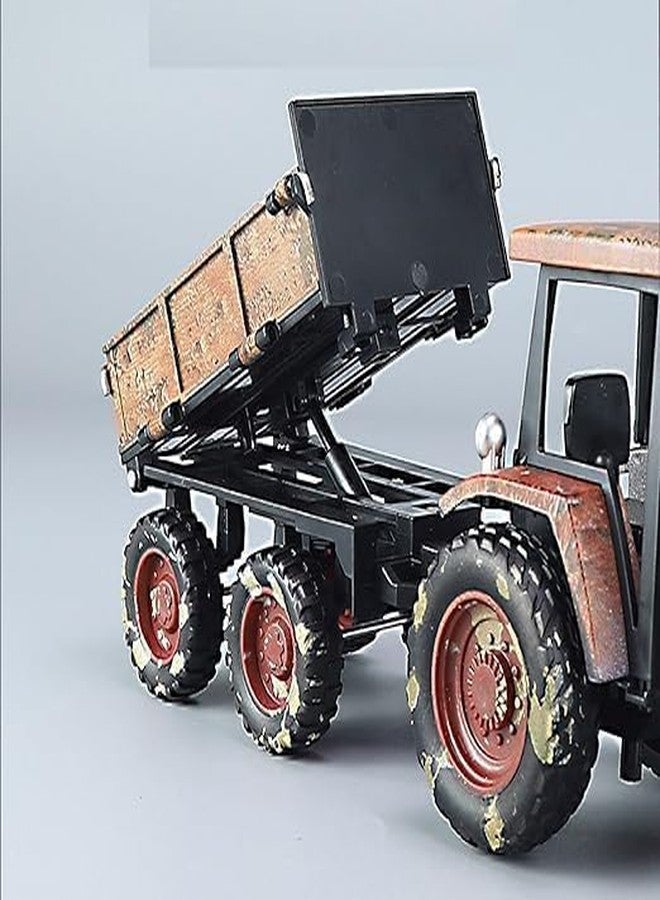 Cojuz Die-Cast Metal Farm Tractor Toy with Tipping Trailer for Kids – Realistic Farm Vehicle Model Playset for Boys and Girls - Image 3