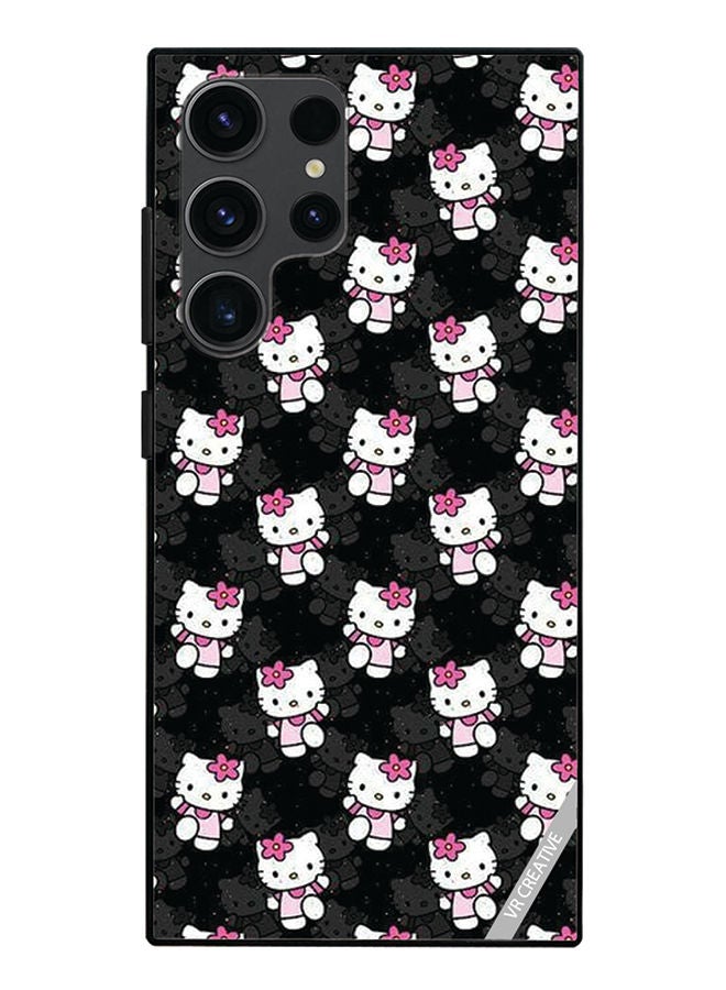 VR CREATIVE غطاء حماية لهاتف سامسونج جالاكسي S23 ألترا 5G بتصميم هالو كيتي متعدد الألوان - Image 1