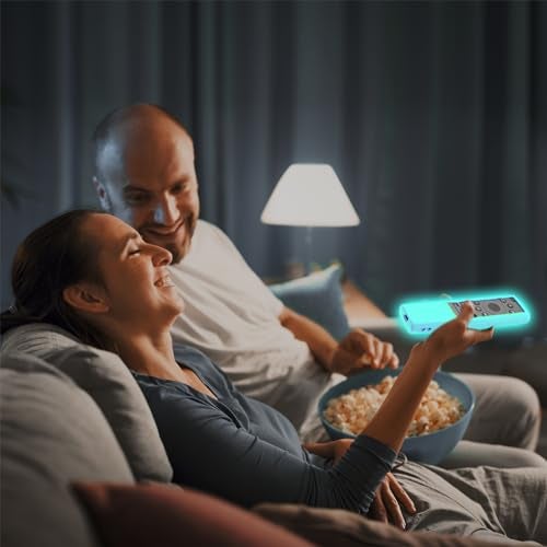 Silicloak Cover for Samsung Solar Remote, Case Compatible with Samsung Smart TV Remote Control Glow in The Dark Universal Silicone Skin Sleeve with Lanyard Blue - Image 3
