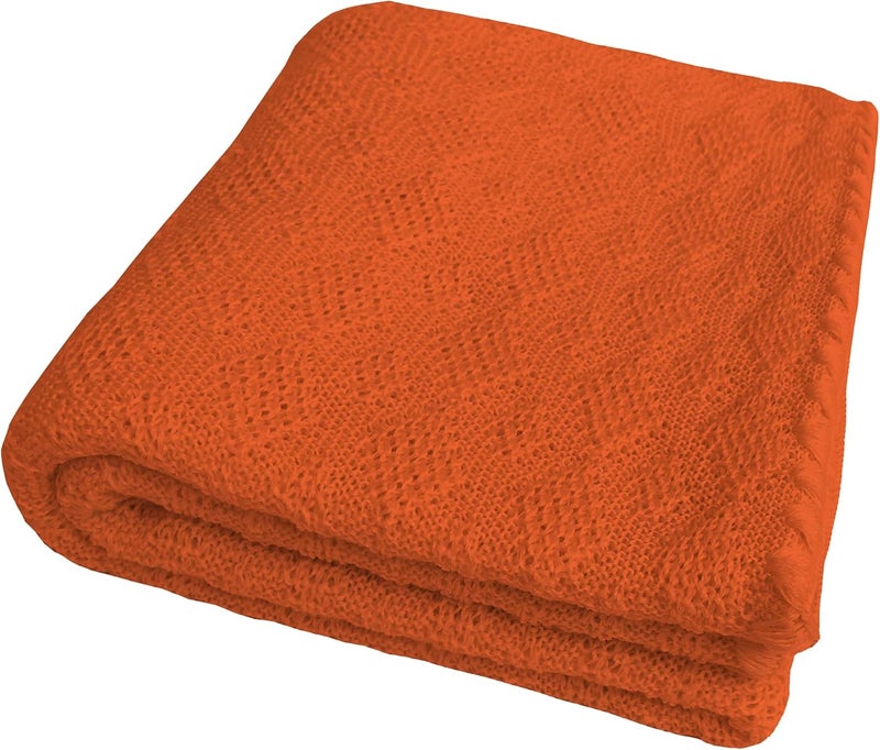Ecoable Baby Warm Blanket: Washable Merino Wool Receiving Thermal Blanket, 31x40 inches (Orange) - Image 2