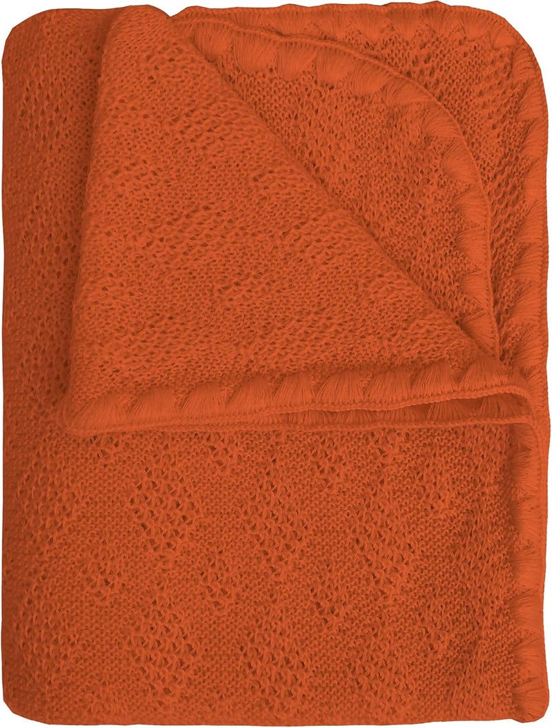 Ecoable Baby Warm Blanket: Washable Merino Wool Receiving Thermal Blanket, 31x40 inches (Orange) - Image 1