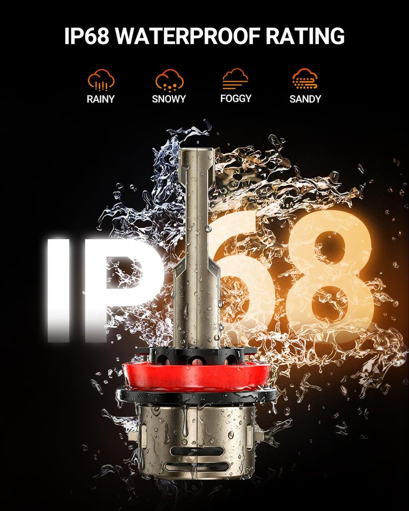 SEALIGHT Upgrade H11/H8/H9 Light Bulb, 1000% Super Bright 6500K Built-in Driver, H11 Bulb 360Â° Adjustable Plug-N-Play, IP68 Waterproof, Pack of 2 - Image 4