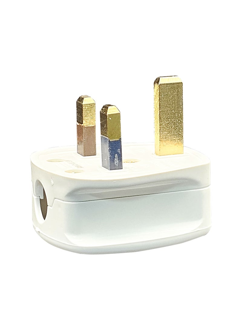 Duravel UK Fused 13 Amp White Mains 3 Pin Household Plugs Fitted with Colour coded sleeved pins (Pack-Of 10) - Image 3