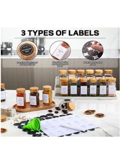 FUFU 4oz 24Pcs, Glass Spice Jars with Bamboo Lids,Spices Container Set with White Printed Spice Labels,Kitchen Empty Spice Jars with Shaker Lids  - Image 4