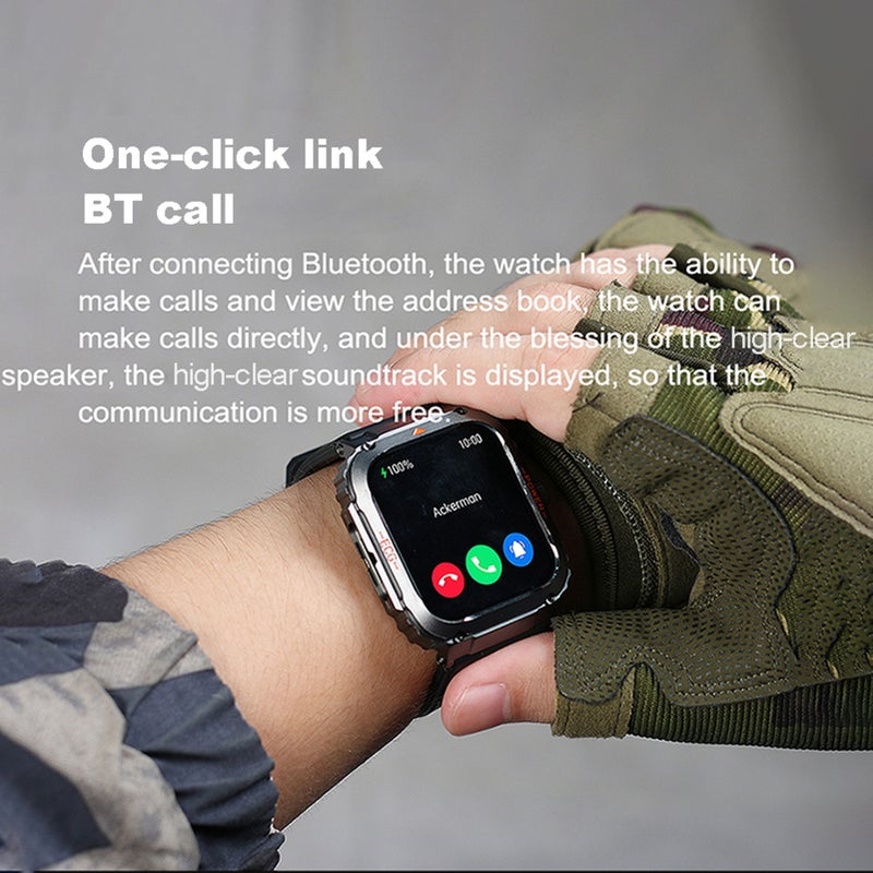 Smart Watch: 1.92-Inch High-Resolution Screen - IP68 Waterproof Red Silicone Strap Fitness Watch - With SOS Emergency Call Function for Men, Android Users, Sports & Fitness Enthusiasts - Image 2