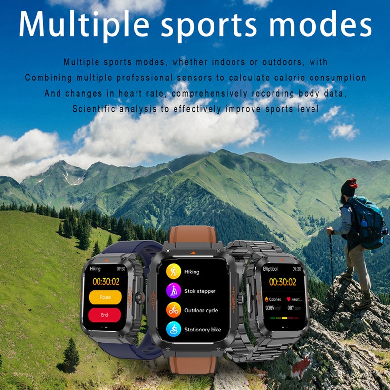 Smart Watch: 1.92-Inch High-Resolution Screen - IP68 Waterproof Red Silicone Strap Fitness Watch - With SOS Emergency Call Function for Men, Android Users, Sports & Fitness Enthusiasts - Image 5