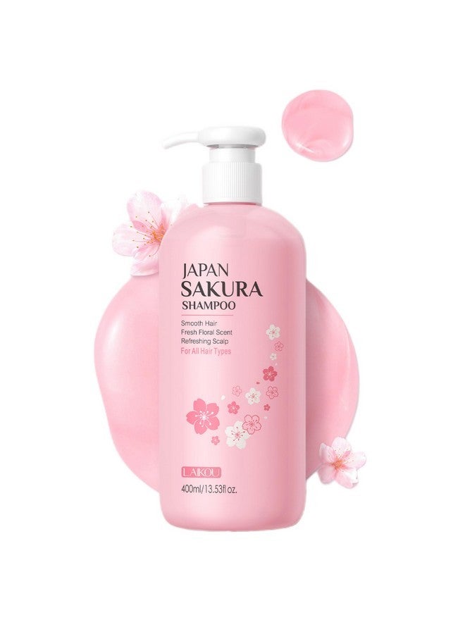 SURORAIN Sakura Shampoo, 14oz Clarifying, Hydrating and Thickening Hair Care, Repairs, Shine, Strengthens Volumizing Japanese Cherry Blossoms Vegan Shampoo for Dry Damaged Hair Care & Scalp Exfoliation, Pink - Image 1