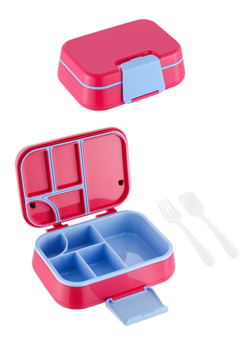 صندوق الغداء لمدرسة الأطفال ، صندوق بنتو مع 5 مقصورات ، حاوية غذائية مقاومة للتسرب ، صندوق وجبات خفيفة للأطفال الكبار البنات والفتيان - Image 1