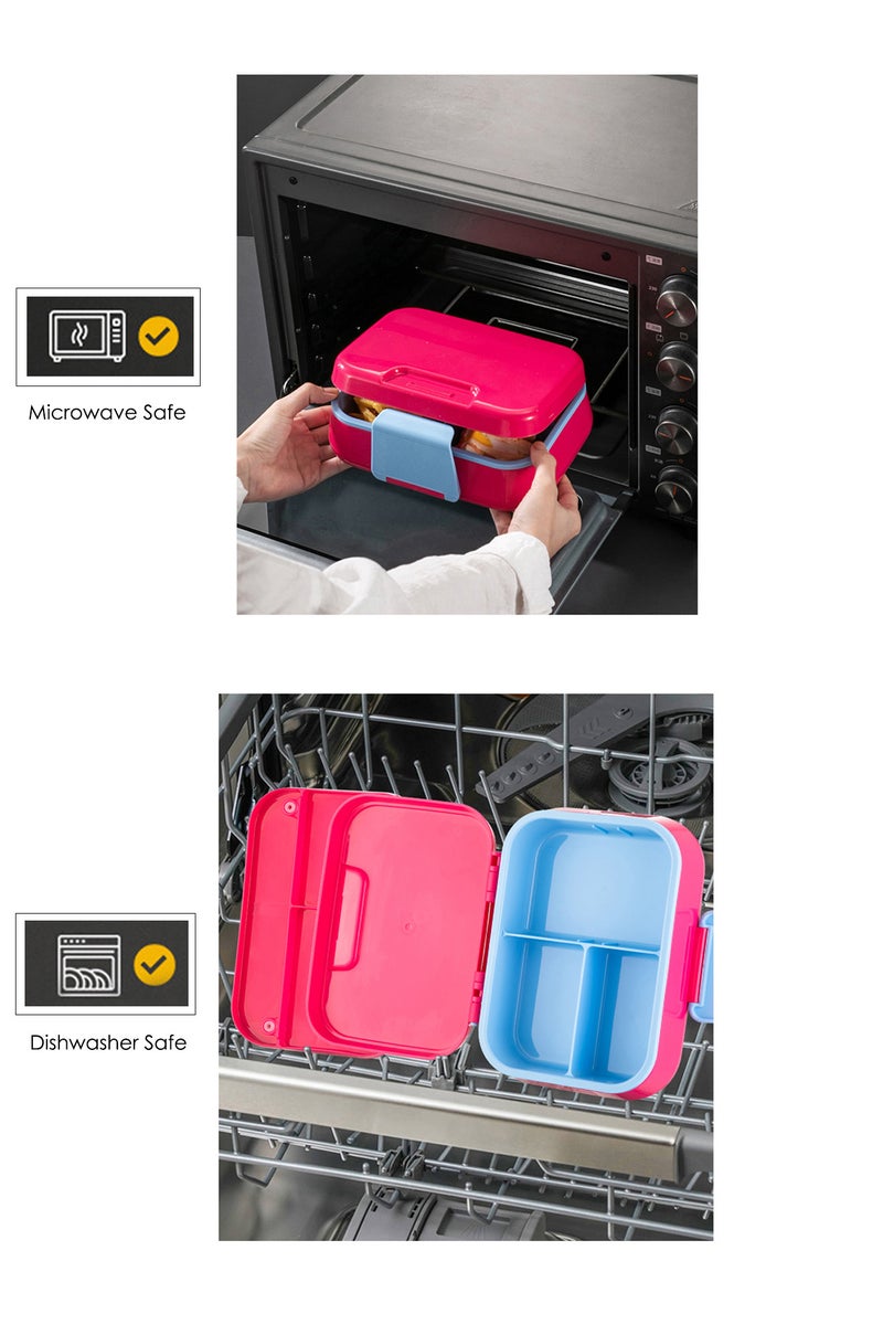 صندوق الغداء لمدرسة الأطفال ، صندوق بنتو مع 5 مقصورات ، حاوية غذائية مقاومة للتسرب ، صندوق وجبات خفيفة للأطفال الكبار البنات والفتيان - Image 5