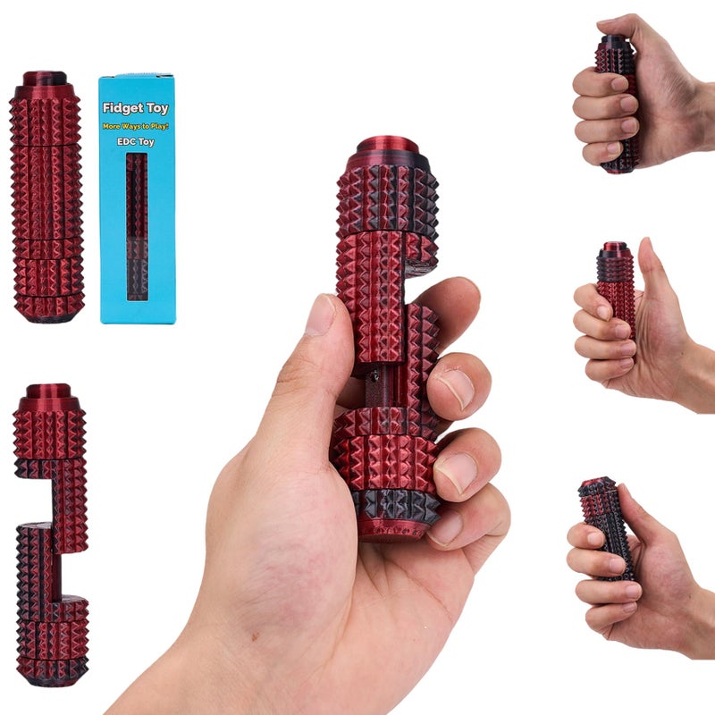 CGXRDK Little Ouchies Pro Fidget Toy 6in1 Keychain with Button Click Spinner and Pain Stim Sensory Tool for Stress Relief - Image 3