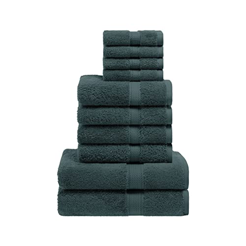 SUPERIOR Egyptian Cotton Pile 10 Piece Towel Set Includes 2 Bath 4 Hand 4 Face TowelsWashcloths Ultra Soft Luxury Towels Thick Plush Essentials Guest Bath Spa Hotel Bathroom Teal - Image 1