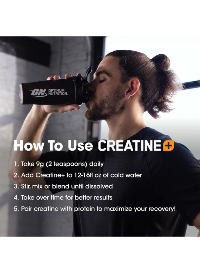 Creatine Monohydrate Plus Powder 360G – Strawberry Peach Flavor, 5G Creatine Per Serving, Electrolytes & Vitamins For Muscle Strength & Hydration, 40 Servings