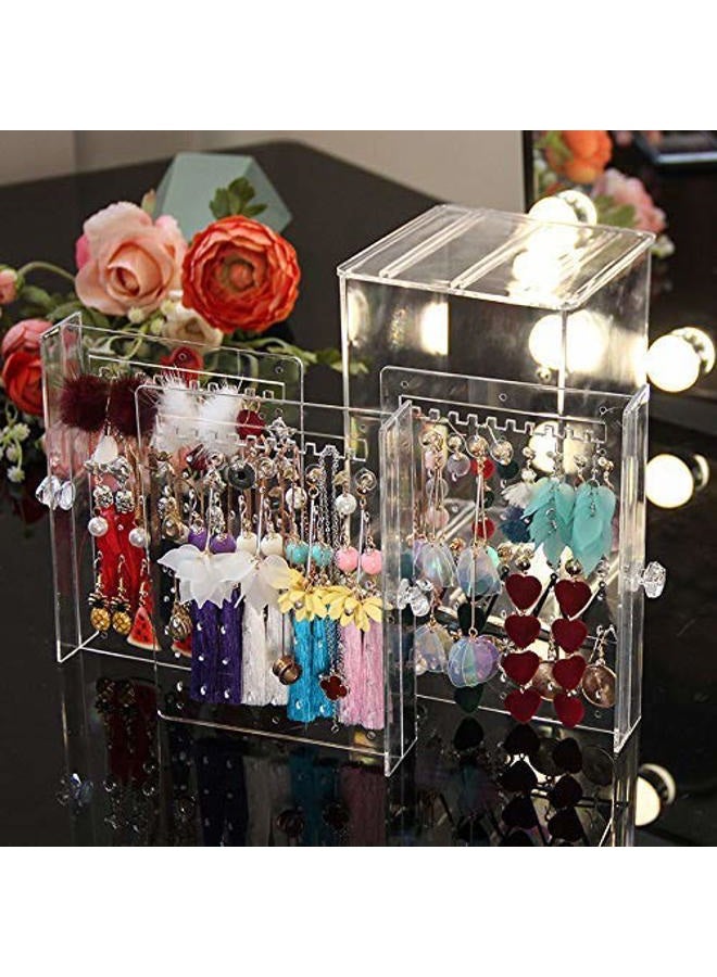 Sooyee Clear 3 Vertical Drawer Earring Display Stand Organizer(216 Holds 108 Pairs), Jewelry Hanger Storage Box - Image 2