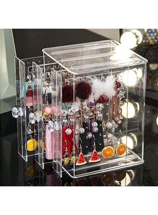 Sooyee Clear 3 Vertical Drawer Earring Display Stand Organizer(216 Holds 108 Pairs), Jewelry Hanger Storage Box - Image 1
