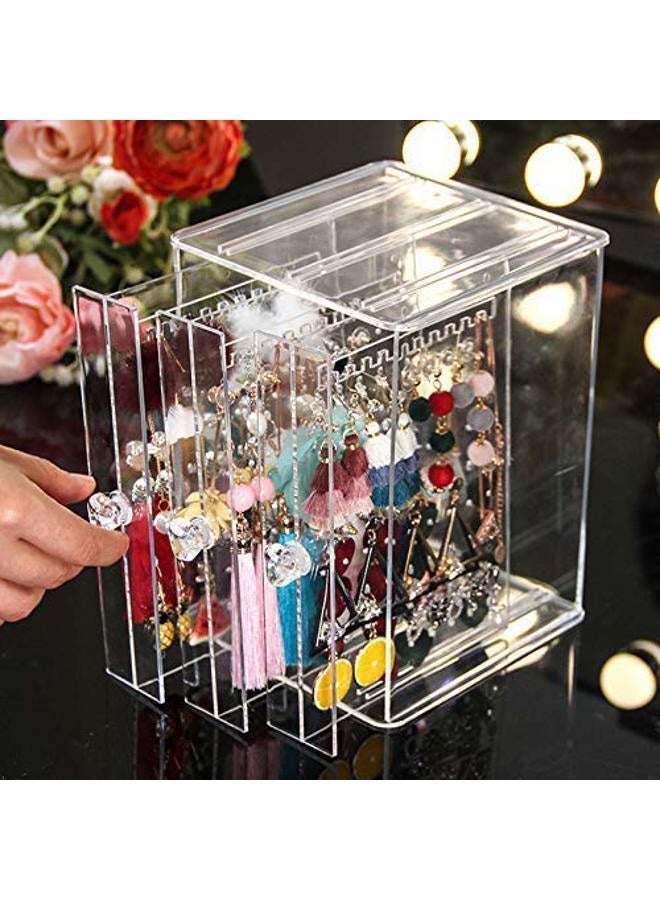 Sooyee Clear 3 Vertical Drawer Earring Display Stand Organizer(216 Holds 108 Pairs), Jewelry Hanger Storage Box - Image 3