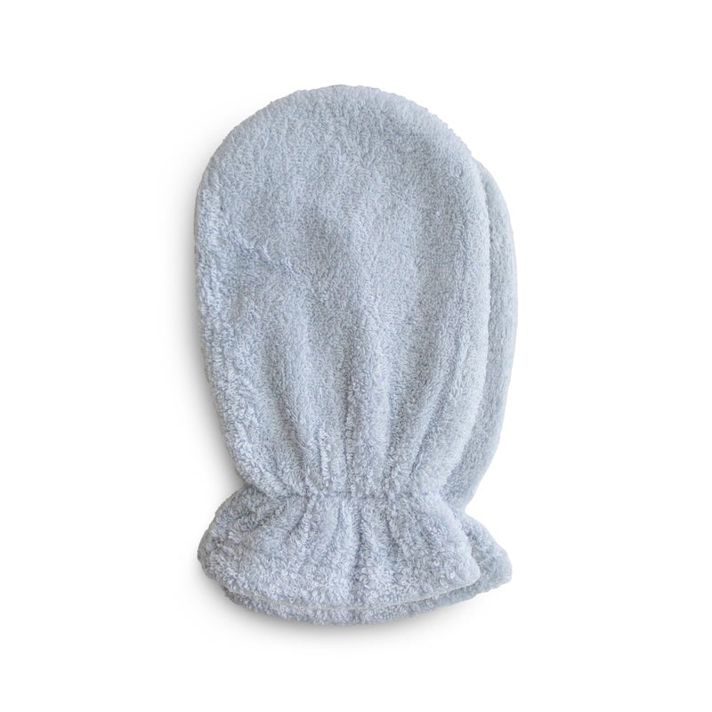 mushie Baby Bath Mitt | Organic Cotton | Pack of 2 (Baby Blue) - Image 1