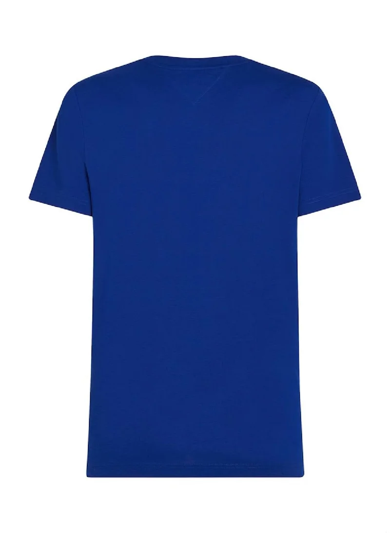 Tommy Hilfiger Wedge Blue Logo Crew Neck T-Shirt for Men | Best Price UAE