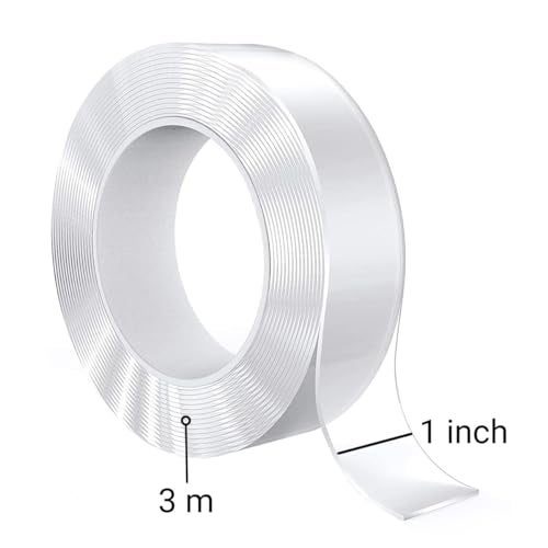 TRENDIKRAFT Pack of 3 Two Way Double Sided Tape Combo of Heavy Duty Acrylic Foam Tape For Car (5mtr), Transparent Nano Tape (3mtr) and Both Side Adhesive White Foam Tape (5mtr) For Wall Craft - Image 2