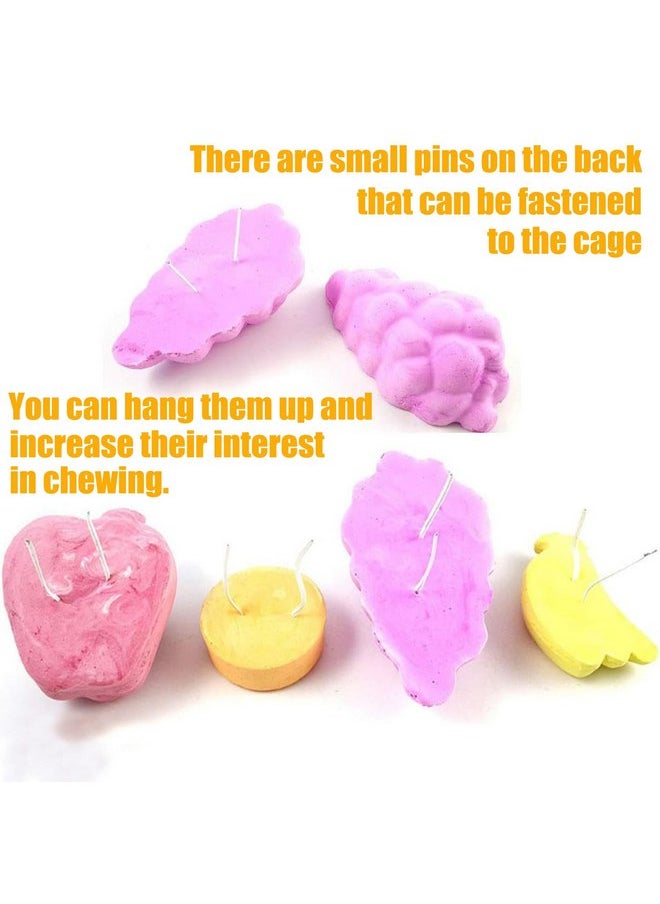 Hamiledyi - Hamiledyi 5 Pcs Chinchilla Lava Blocks Fruit Shaped Rabbit Chew Toys Bunny Lava Teeth Grinding Square Stone Small Animal Mineral Calcium Stone for Hamsters Rabbit Chinchillas Squirrel Mouse Rat Parrot - Image 1