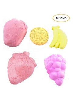 Hamiledyi 5 Pcs Chinchilla Lava Blocks Fruit Shaped Rabbit Chew Toys Bunny Lava Teeth Grinding Square Stone Small Animal Mineral Calcium Stone for Hamsters Rabbit Chinchillas Squirrel Mouse Rat Parrot