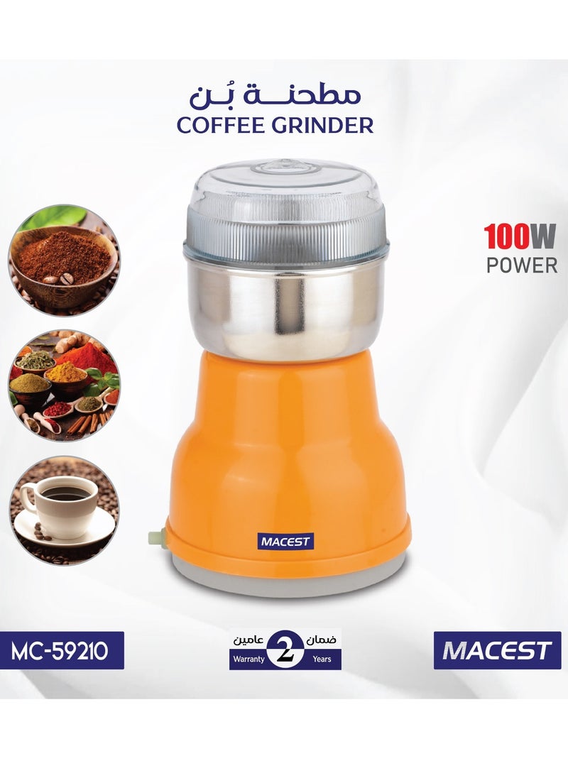 MACEST Coffee, Spice and Herb Grinder Orange/Silver 