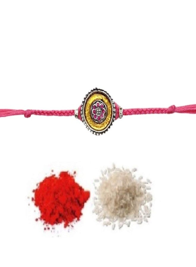 FURE Multi-colour Floating Flower Rakhi for Brother (Roli Chawal included) - Image 1
