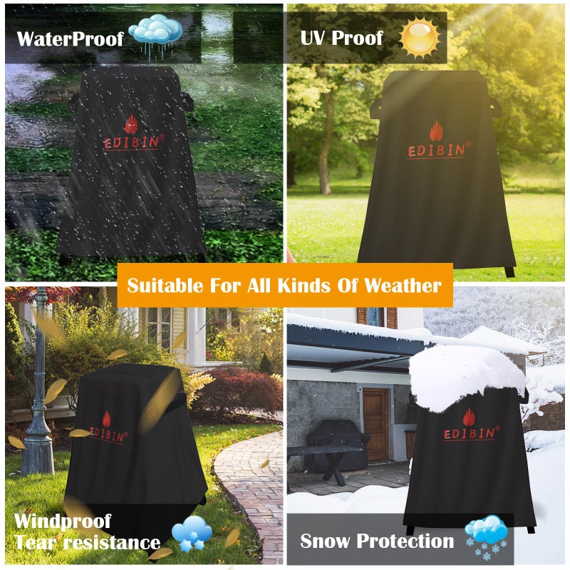 EDIBIN Cover for Ninja Woodfire Outdoor Oven OO101 Series on Its Stand,Pizza Oven Cover for Ninja Smoker Grill OG701 OG751,Fit for Ninja OG951 OG850 Woodfire Pro XL Outdoor Grill - Image 3