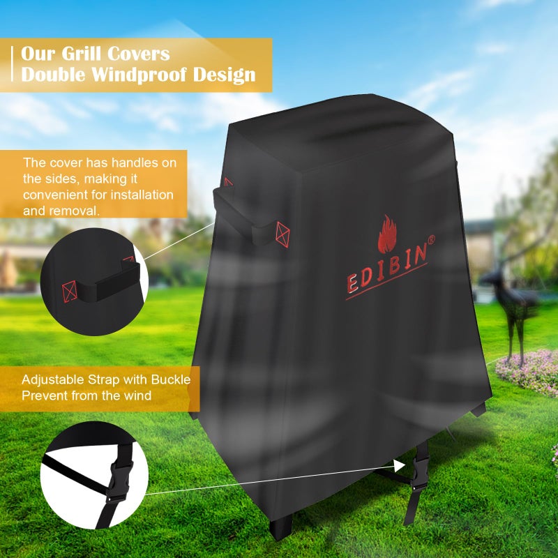 EDIBIN Cover for Ninja Woodfire Outdoor Oven OO101 Series on Its Stand,Pizza Oven Cover for Ninja Smoker Grill OG701 OG751,Fit for Ninja OG951 OG850 Woodfire Pro XL Outdoor Grill - Image 5