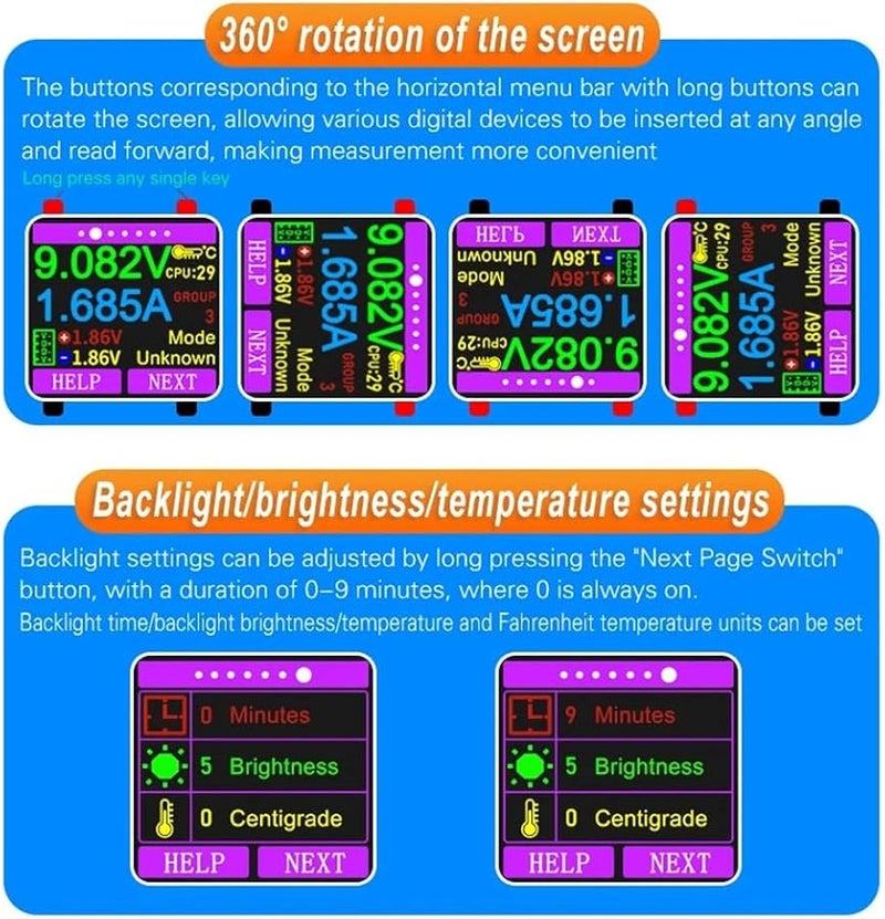 اختبار USB من النوع C PD فولتميتر رقمي أميتر 240 واط كاشف سعة بنك الطاقة 8 أمبير - Image 5