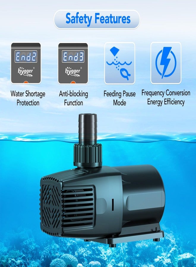 هايغر مضخة مياه حوض السمك وصانعة الأمواج من هيجر، تعمل بجهد 24 فولت تيار مستمر، قابلة للتعديل، هادئة عند مستوى 30 ديسيبل، مزودة بتحكم في التدفق بعشر سرعات، وحماية من الانسداد أثناء التشغيل الجاف، مناسبة لأحواض المياه العذبة والمالحة والنوافير (28 واط، 800 جالون/ساعة / 3000 لتر/ساعة). - Image 5